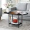 2-Tier Oval Coffee Table with Storage – Farmhouse Black Center Table for Living Room, Home Office, RV, Small Spaces (35.4”x15.7”x14.1”)